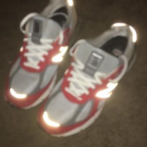 red/grey/light brown new balance 990